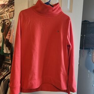 Tommy Hilfiger Women's Vibrant Red Orange Cowl Neck Sweater